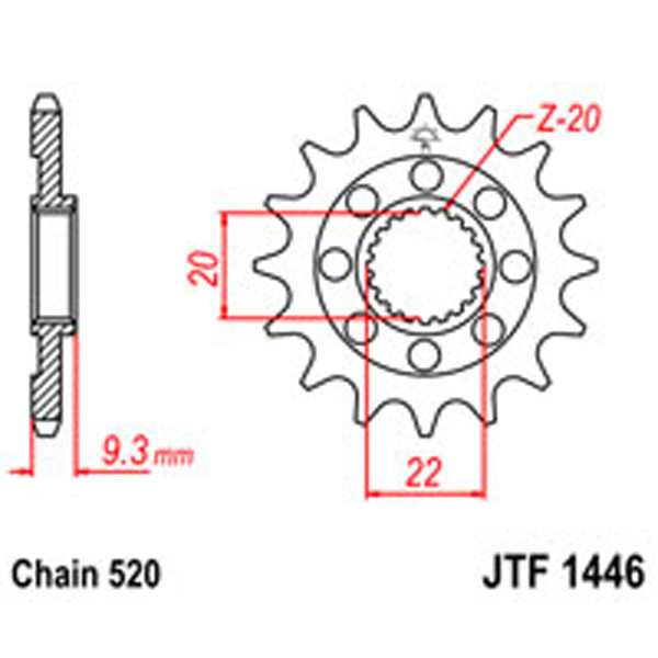 JT JT Gear Box Sprockets G/B 1446SC-13 KAW
